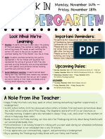 Kindergarten Newsletter 11-18-22