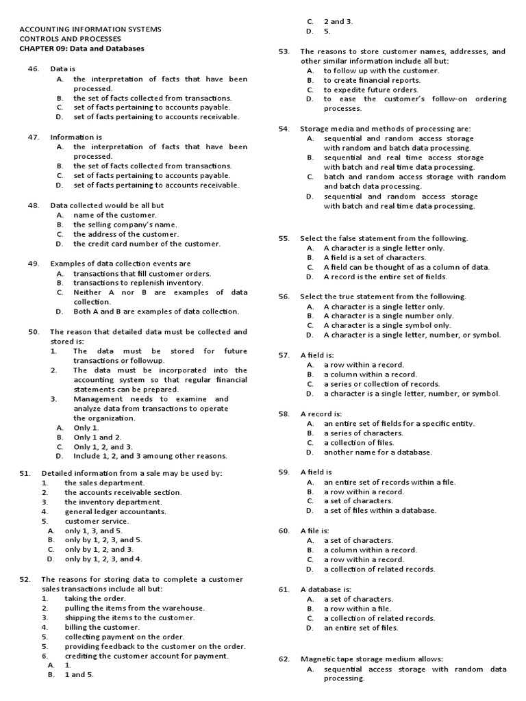 Data and Database Concepts in AIS | PDF | Databases | Relational Database