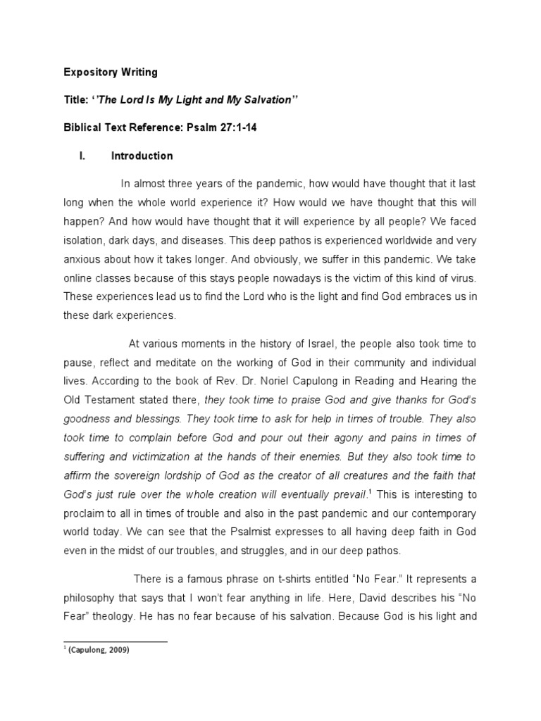 The Lord Is My Light and My Salvation PDF Jesus David