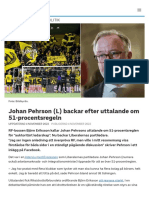 Johan Pehrson (L) Backar Efter Uttalande Om 51-Procentsregeln - SVT Sport