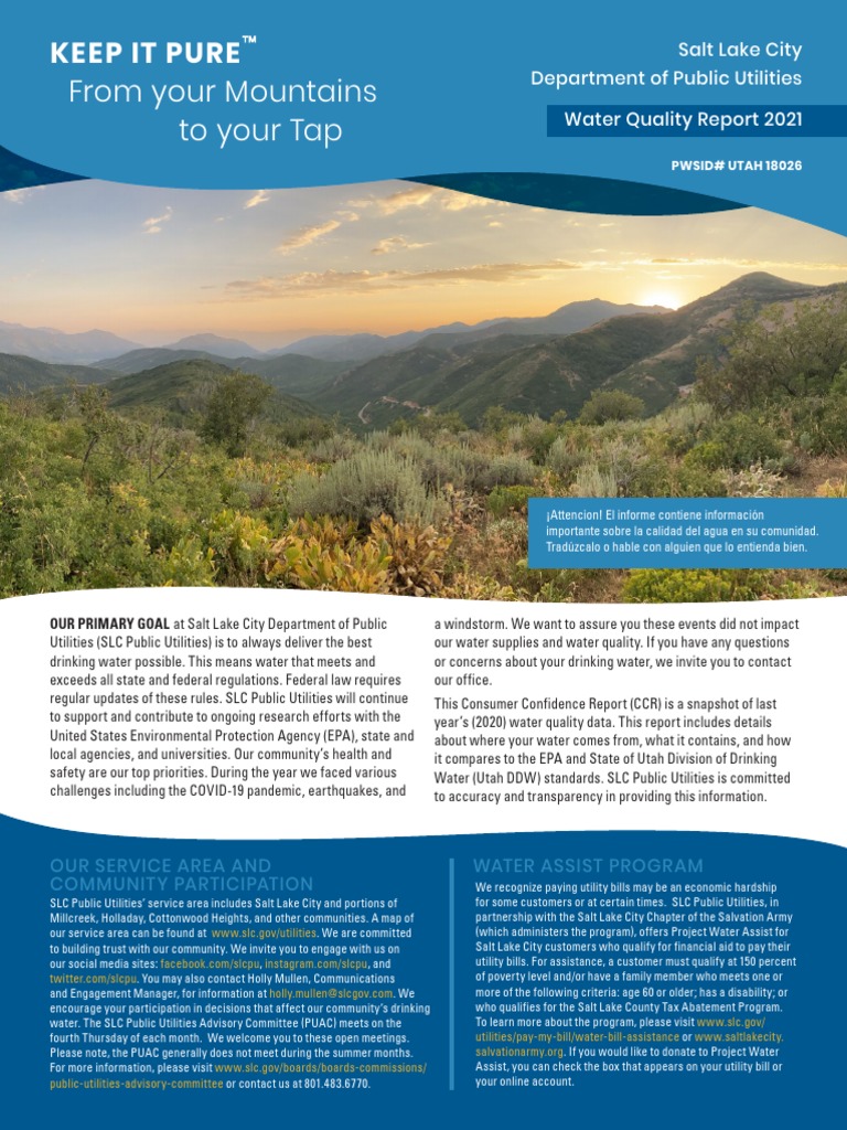 Water Quality Report 2021 PDF Water Purification Drinking Water