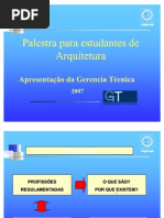 Estudantes - Apresentação da Gerência Técnica e da Câmara de Arquitetura