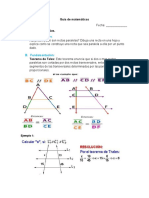 Matemáticas 9° Teorema de Tales