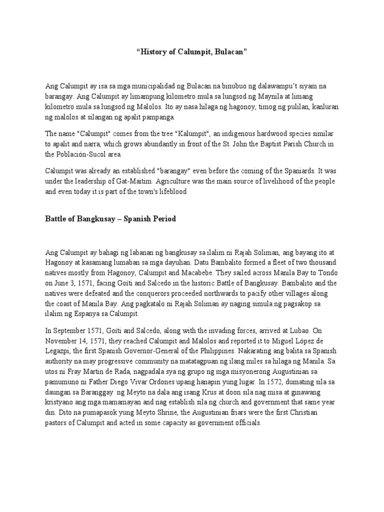 History of Calumpit PDF