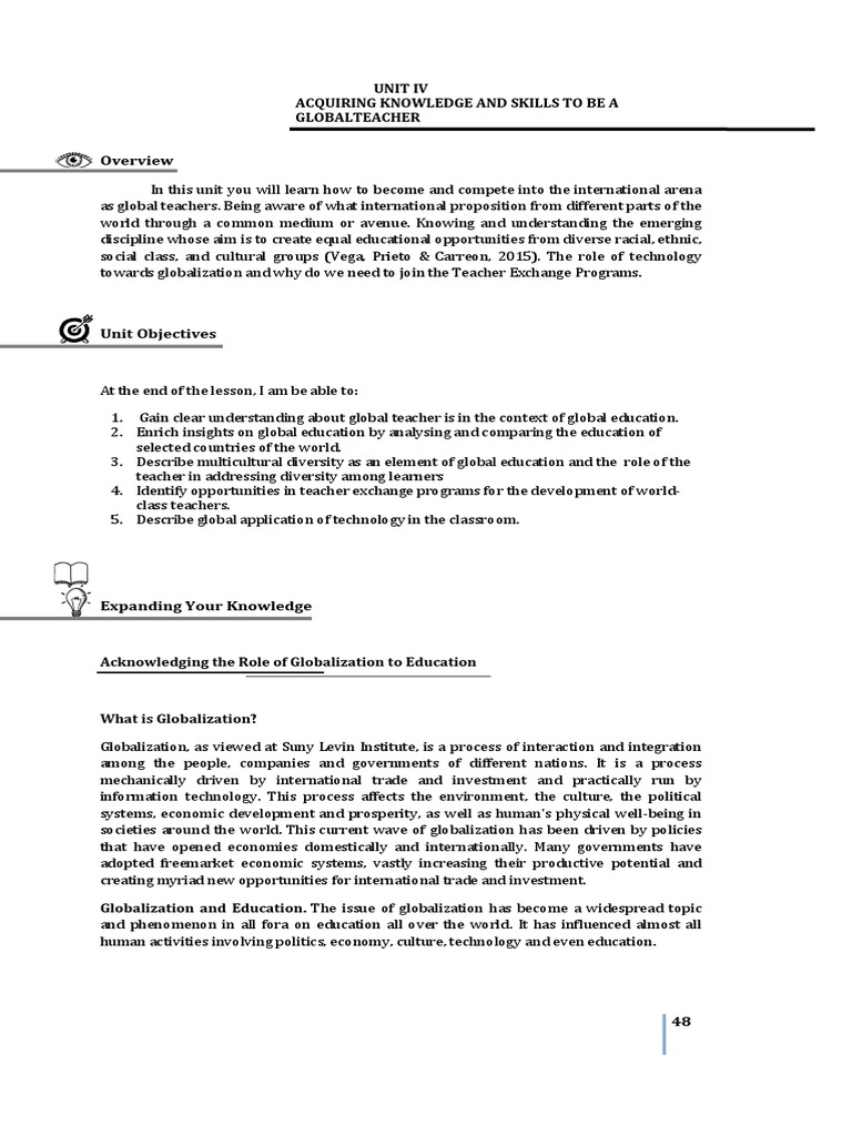 Global Teacher Skills & Knowledge Guide | PDF
