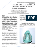 Use of A Posterior Bite Block Modified With TPA and Palatal Crib For Treating Openbite in Growing Individual A Case Report