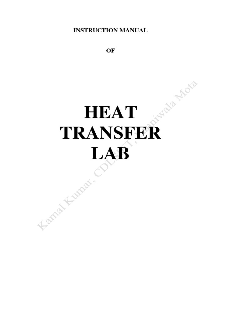 Heat Transfer Lab Manual PDF Heat Transfer Thermocouple