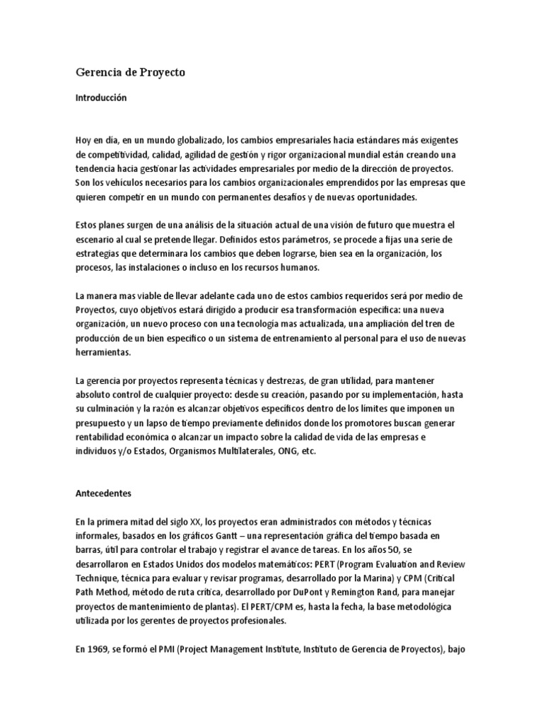 Fundamentos de la Gerencia de Proyectos | PDF | Calidad (comercial ...