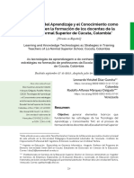 Tecnologías Del Aprendizaje y El Conocimiento Como Estrategias en La Formación de Los Docentes de La Escuela Normal Superior de Cúcuta, Colombia