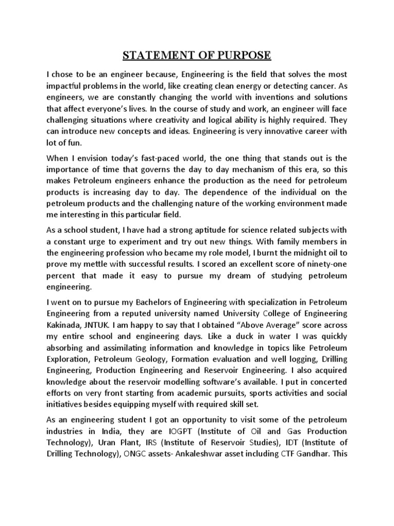 Why I Chose Petroleum Engineering PDF Engineering Petroleum