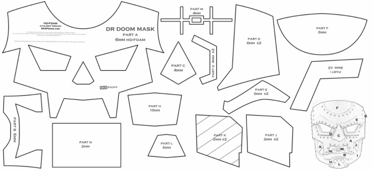 DR Doom Mask Template SKS Props PDF