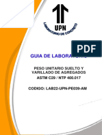 Guía práctica de laboratorio para determinar el peso unitario de agregados