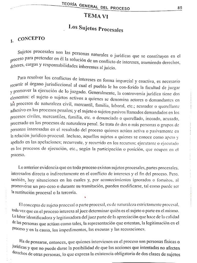 Los Sujetos Procesales Pdf Pdf