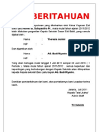 Surat Permohonan Perubahan Rekening