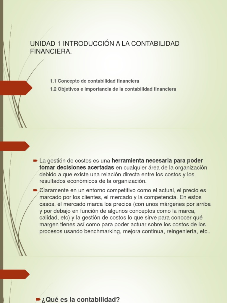 Introducción a la contabilidad financiera y sus objetivos | PDF ...