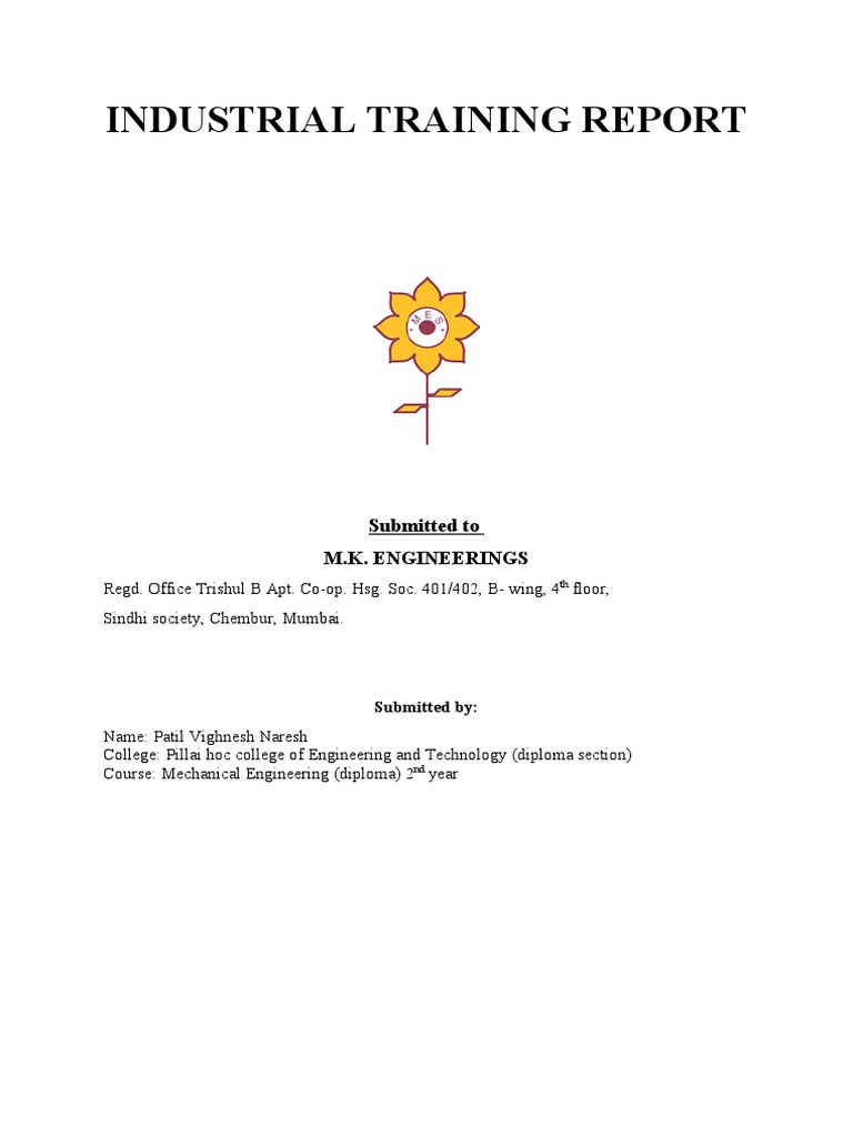 Vighnesh Patil's Industrial Training Report | PDF | Technology ...