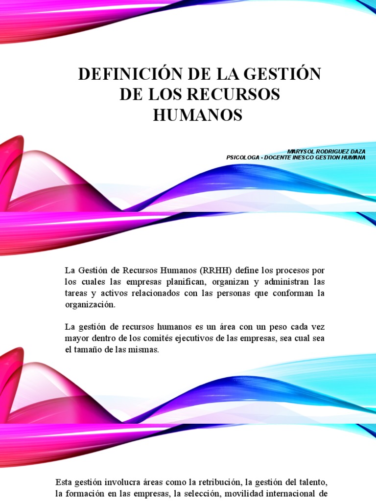 Definición de RRHH - 5 Clase | Descargar gratis PDF | Gestión de