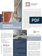 Mba 2021 I Brochure I Ahmedabad University