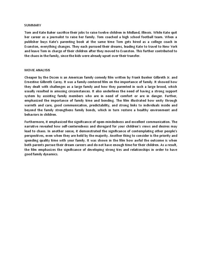 Cheaper by The Dozen | PDF