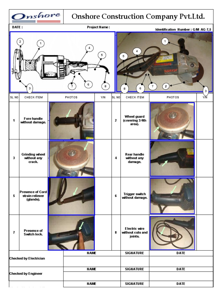 Grinding Machine Check List AG7 PDF Equipment Manufactured Goods