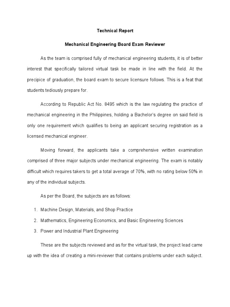 Mechanical Engineering Board Exam Reviewer PDF