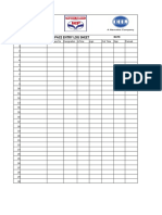 Confined Space Logsheet