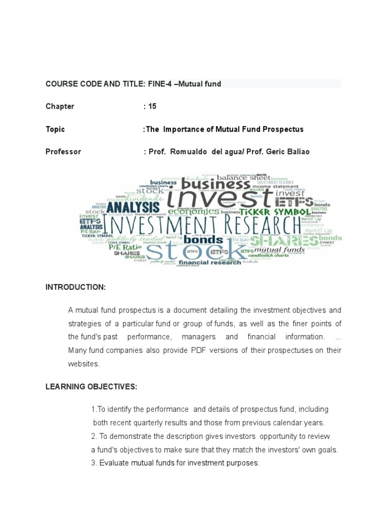 Module 15 UPDATED | PDF | Investment Fund | Prospectus (Finance)
