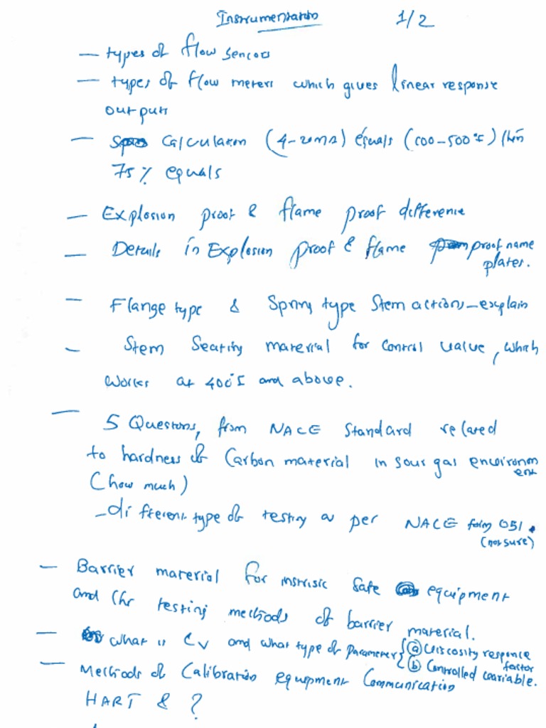 Instrumentation - Questions | PDF