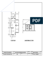 Floor plan and section of one-storey home