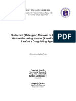 Surfactant Detergent Removal in Household Wastewater Using Kamias Averrhoa Bilimbi Leaf As A Coagulating Agent