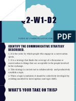 Types of Communicative Strategy