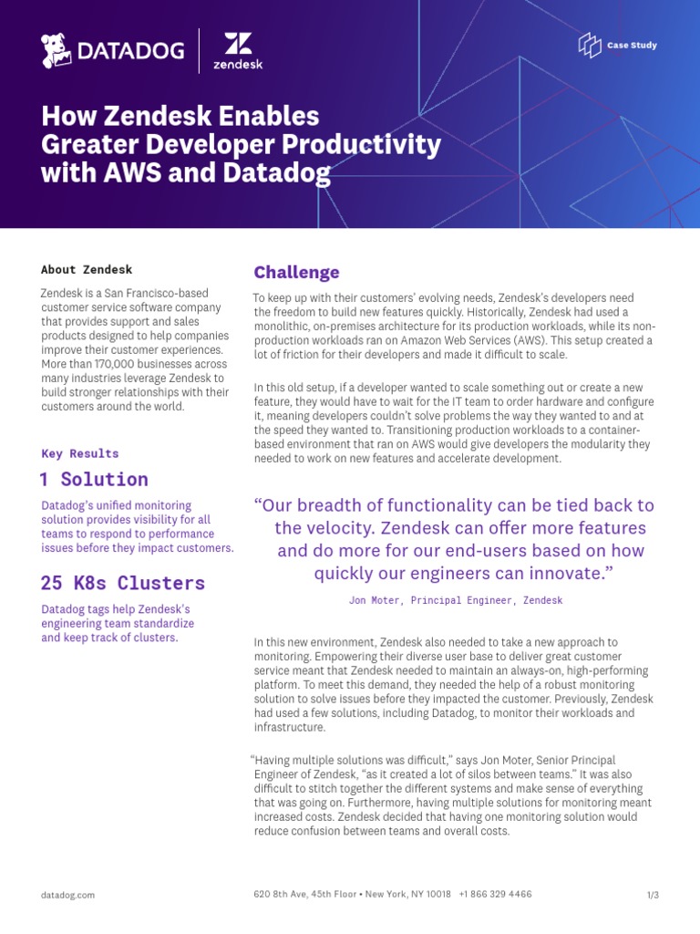Zendesk's Cloud Migration with Datadog | PDF | Cloud Computing | Amazon ...