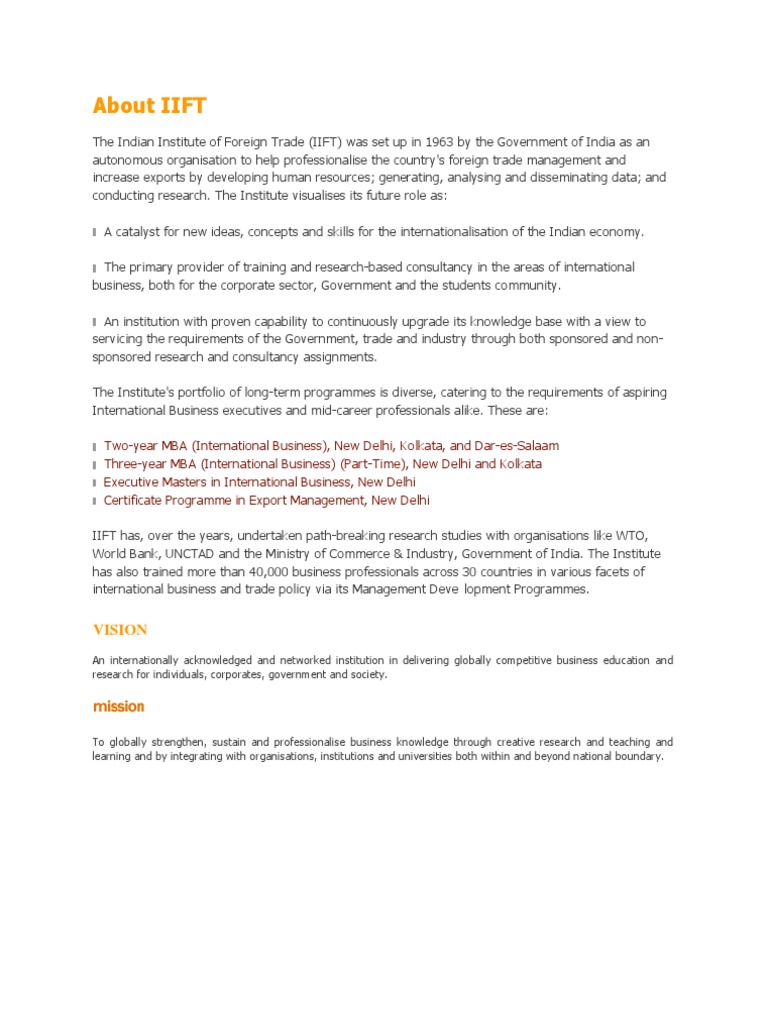 About Iift | PDF
