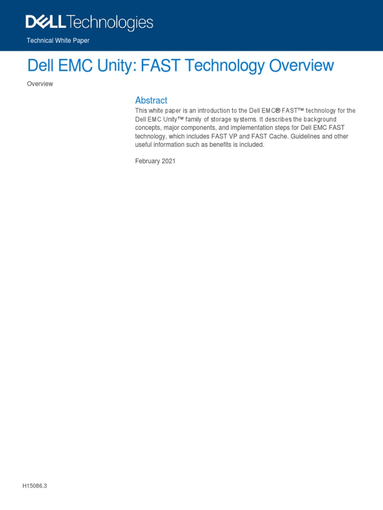 Emc Unity Fast Technology Overview | PDF | Cache (Computing) | Computer ...