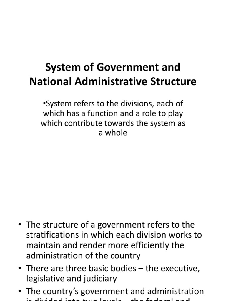 System of Government and National Administrative Structure PDF