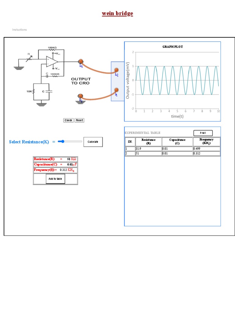 Wien Bridge Oscillator Analysis | PDF