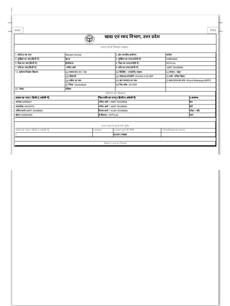 Ration Card | PDF