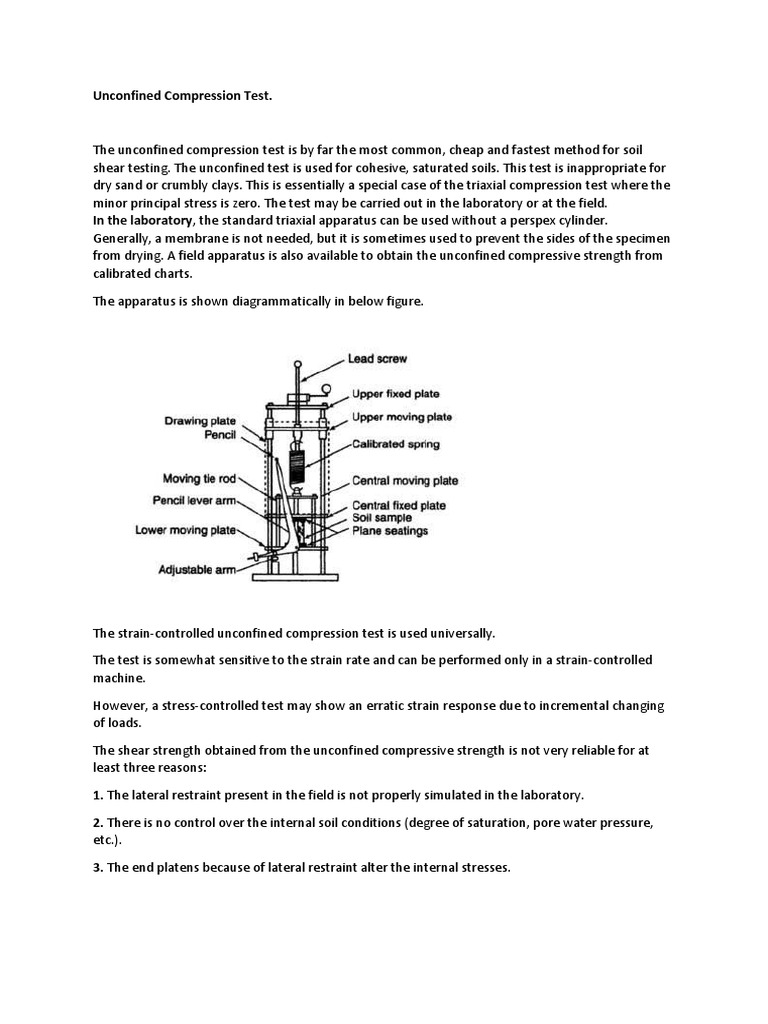 Unconfined Compression Test | PDF | Applied And Interdisciplinary ...