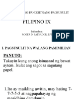 FILIPINO IX- IKALAWANG PANGGITNANG PAGSUSULIT (S.Y. 2021-2022)