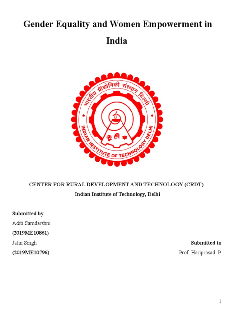 Gender Equality and Women Empowerment in India | PDF | Domestic ...