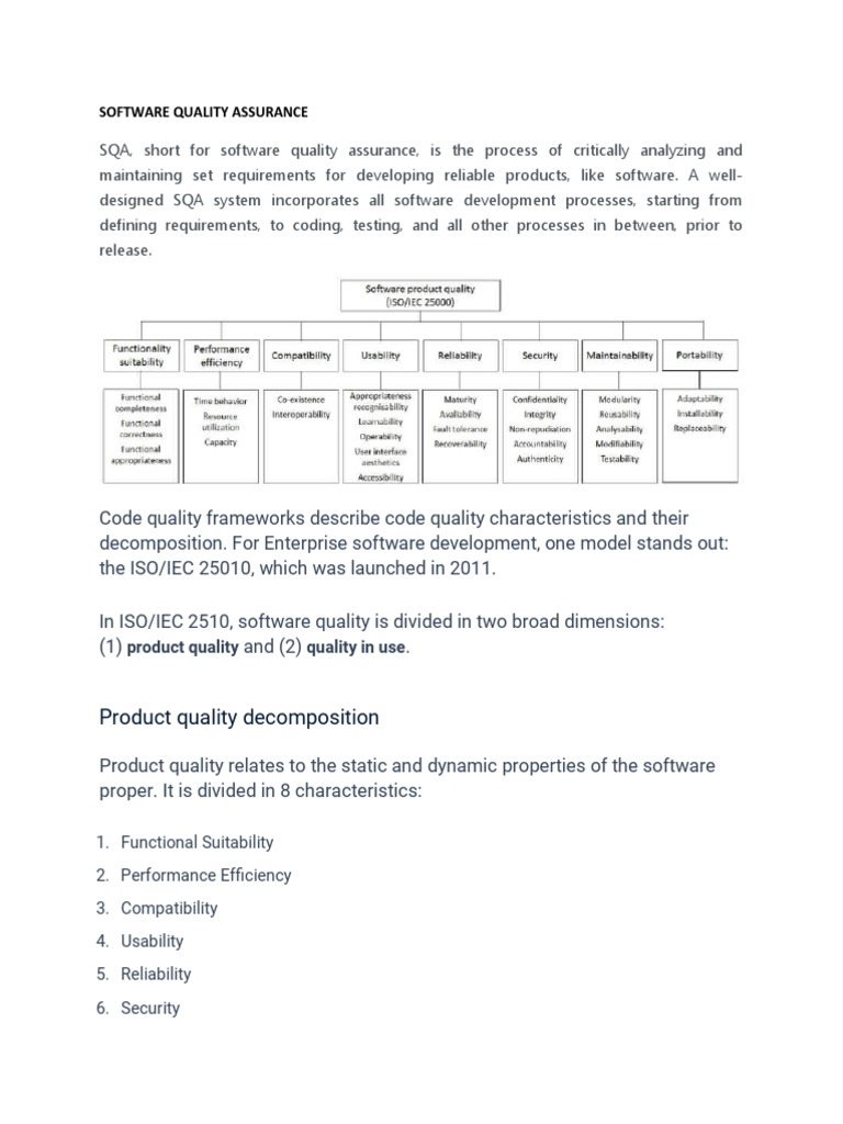Software Quality Assurance | PDF