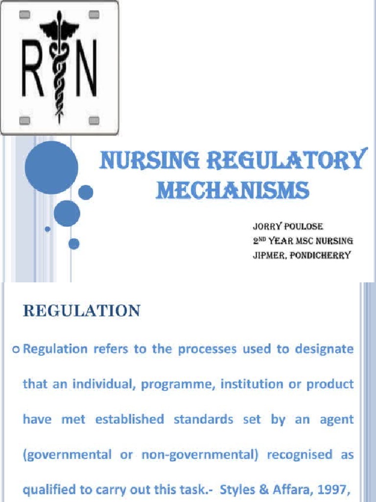 Nursing Regulatory Mechanisms | PDF