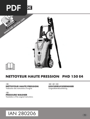 Parkside PHD 150 E4 Pressure Washer PDF Ac Power Plugs And