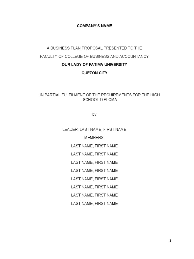 BABYBUSINESSPLANFORMAT PDF Business Market (Economics)