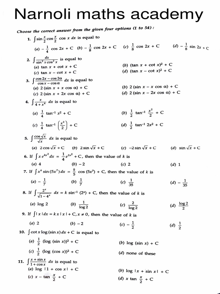 Narnoli maths academy sin 2x c pdf