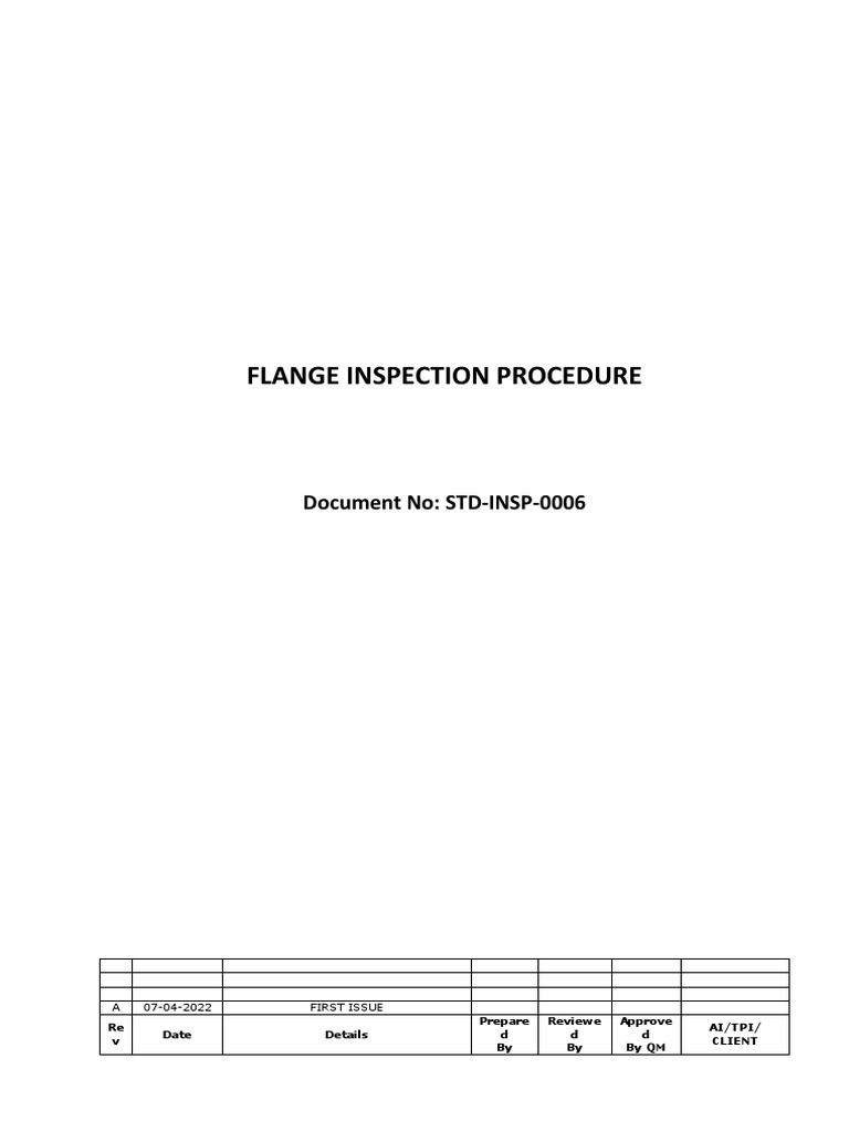 Flange Inspection Procedure STD-INSP-0006 | PDF | Mechanical Engineering