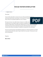 E Commerce QA Tester Cover Letter Template