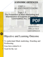 UNIT-1 Hoarding and Profiteering Topic 1.3 The Prevention of Black Marketing and Maintenance of Supplies of Essential Commodities Act, 1980