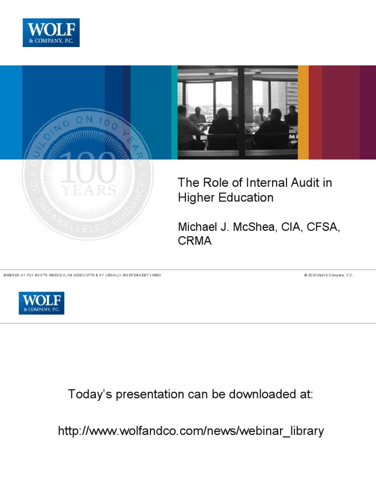The Role of Internal Audit in Higher Education | PDF | Internal Audit ...
