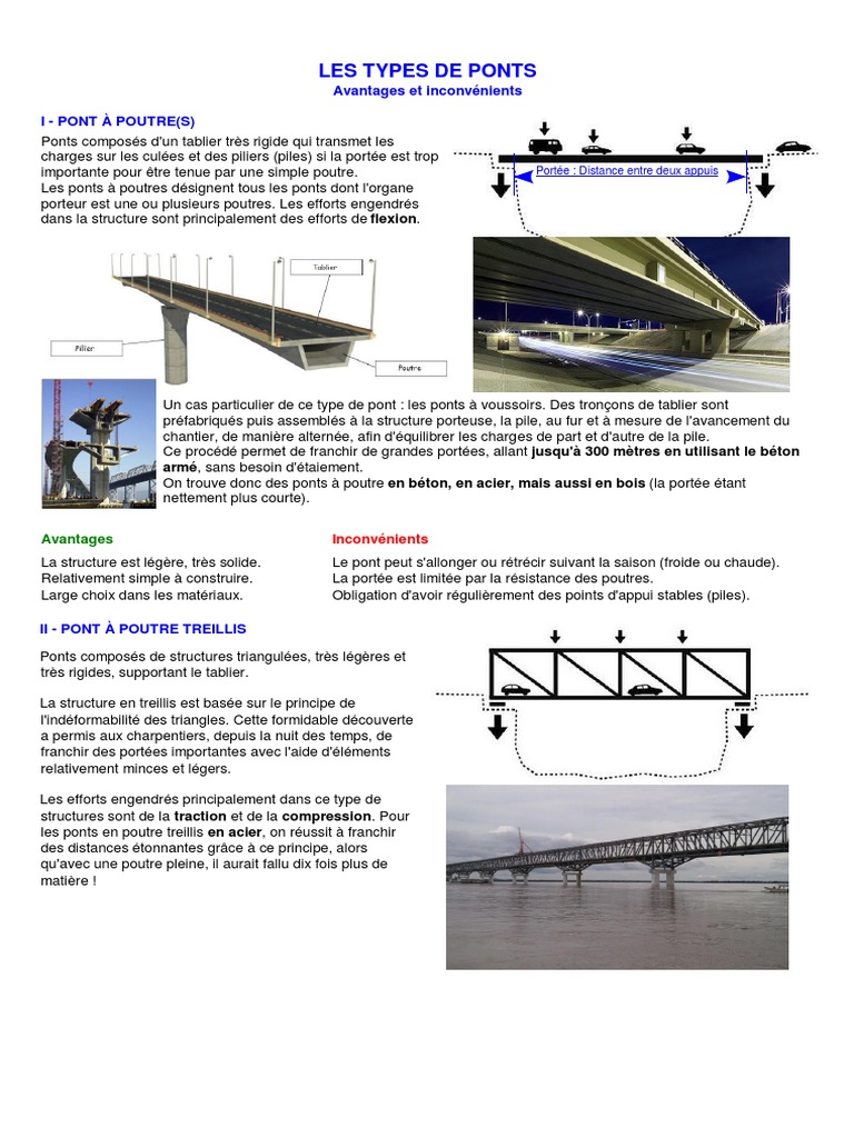 Les différents types de ponts | PDF | Pont | Ingénierie des structures